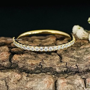 14K แหวนทองแท้เรียบง่ายชั่วนิรันดร์เพชรธรรมชาติ - Product Image 4