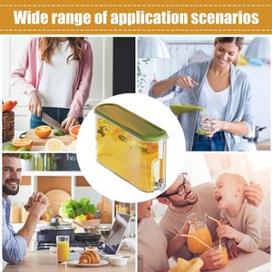 Jarra de Plástico Transparente de 4L para Agua Fría, con Grifo, para Refrigerador, Recipiente para Almacenamiento de Alimentos - Product Image 5