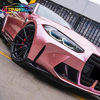 Film de protection de voiture en vinyle PET TPU moulé, finition métallique brillante, couleur or rose, fabriqué directement à Foshan, rouleau complet de 1,52x17M/5x59FT
