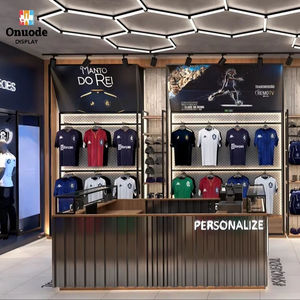 ออกแบบร้านเสื้อผ้าตามสั่ง ชั้นวางโชว์เสื้อผ้าพร้อมโครงเหล็กสแตนเลสและ MDF เฟอร์นิเจอร์ร้านค้าปลีกที่เป็นมิตรกับสิ่งแวดล้อมสำหรับร้านค้าและบูติก - Product Image 1