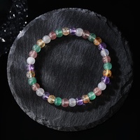 Bracelet en pierres précieuses naturelles Citrine Améthyste Labradorite Quartz Strawbemy Cristal mélangé Perles d'abacus Bracelets extensibles à perles
