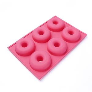 Sartén ecológica reutilizable de silicona con forma de donut de 6 cavidades para pastel, pan, <span class=keywords><strong>mantequilla</strong></span>, pastel de arroz, horneado, viene en bolsa OPP - Product Image 4