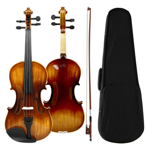Violon en bois massif IRIN pour étudiants 4/4, directement de l'usine, finition naturelle claire / brillant vintage avec étui et archet pour la vente en gros - Product Image 1