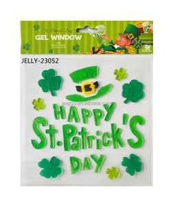 Clover dekorasi lucu Showcase pintu kaca hari St. Patrick Irlandia kartun dekoratif stiker kustom