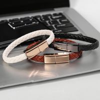 Extérieur Portable Cuir Mini Type-C Micro USB Bracelet Chargeur Données Câble De Charge Cordon De Synchronisation pour iPhone 13 Samsung Câble