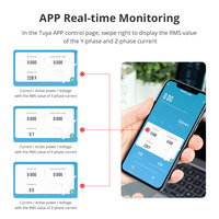 Zemismart Tuya Zigbee Wifi miniatur, pengukur energi Sensor konsumsi daya pintar 63A pemantauan energi listrik 3 fase
