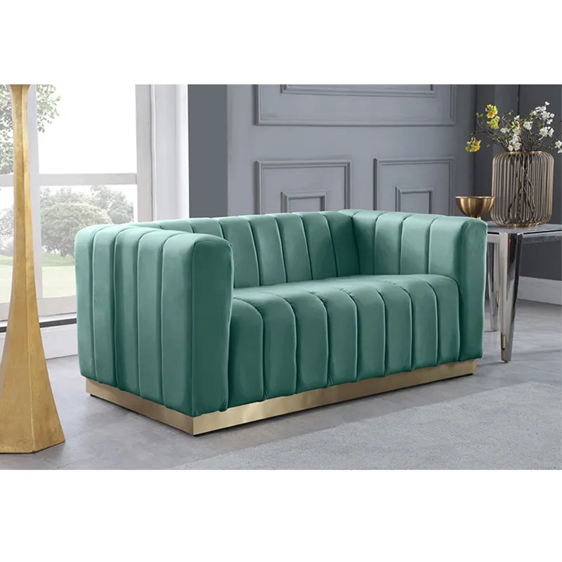 Winforce Set Sofa gaya Eropa, tempat duduk 2 lapisan kain ruang tamu beludru Italia elegan untuk kamar tidur