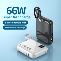 Cargador Portátil Rápido PD22.5W 10000 mAh con Cable de Carga USB, Mini Banco de Energía Inteligente de 6000 mAh con Pantalla LED