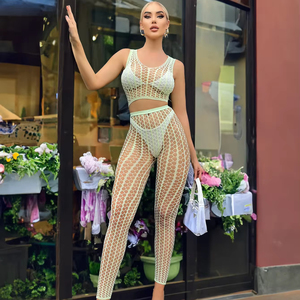 Plus Size Sexy Lingerie Bodystockings Women's Plus Patterned One Shoulder Crotchless <b>Fishnet</b> Sleepwear Bodysuit - Product Image 1