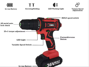 Binli vente en gros, <span class=keywords><strong>batterie</strong></span> au Lithium <span class=keywords><strong>sans</strong></span> <span class=keywords><strong>fil</strong></span> 36V Rechargeable <span class=keywords><strong>sans</strong></span> <span class=keywords><strong>fil</strong></span>, ensemble de perceuses à percussion puissant - Product Image 5