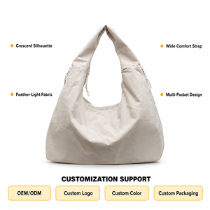 Borsa Elegante da Donna in Taslon Morbido Impermeabile con Cerniera, Borsa a Tracolla Imbottita in Cotone e Poliestere per Tutte le Stagioni - Product Image 1