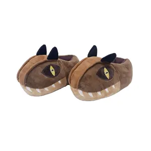 Chaussons en peluche animaux Chaussons d'hiver originaux en coton dinosaure Chaussons pour enfants Chaussures originales drôles de dragon