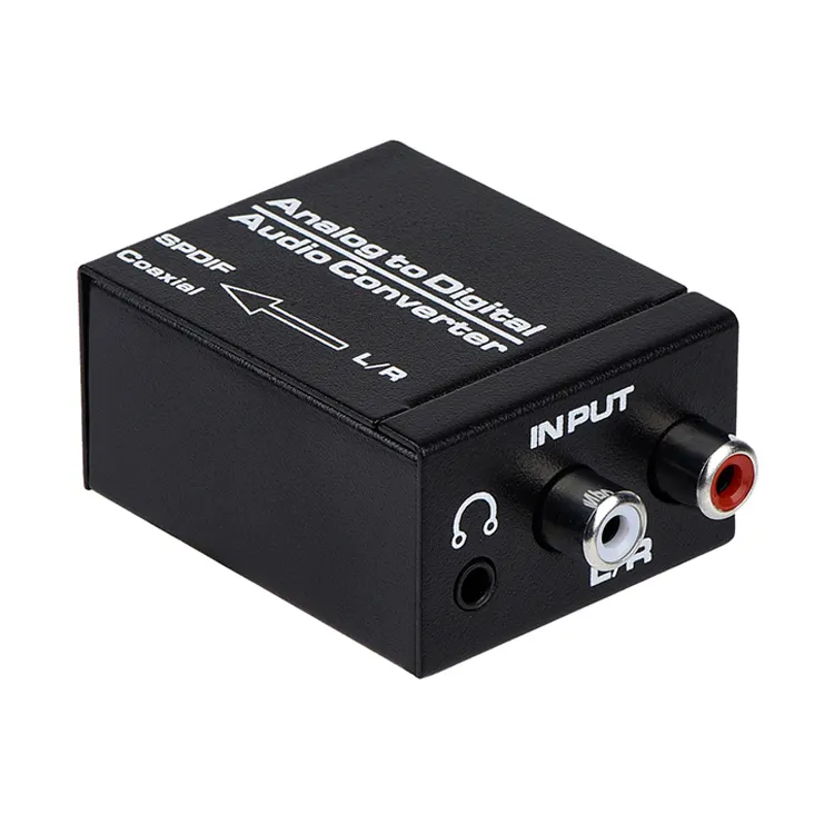 Analog to Digital Audio Converter, R/L RCA 3.5mm AUX to Digital Coaxial Toslink Optical Audio Adapter