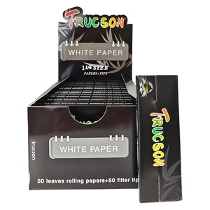 กระดาษมวนบุหรี่ TRUCSON สีขาว ขนาด 1 1/4 จำนวน 50 แผ่น พร้อมที่กรอง 50 ชิ้น ทำจากเส้นใยพืชธรรมชาติ เผาไหม้ช้า บรรจุ 24 สมุด/กล่อง - Product Image 6