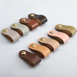 Мебельная головка для шкафа, кожаные тянущиеся ручки, Детская Противоударная дверная ручка для шкафа, кожаная ручка для ящика - Product Image 1