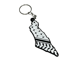 Mapa palestino con llavero con estampado de patrón de Keffiyeh, llavero de Palestina con dijes de sandía, regalo de llavero con símbolo palestino - Product Image 5