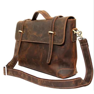 चमड़े की अटैची बैग बड़ी क्षमता निविड़ अंधकार कंधे दूत बैग पुरुषों व्यापार बैग कार्यकारी चमड़े की अटैची के लिए नई