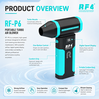 Ventilateur portable mini RF4 RF-P6 en métal, 5 vitesses, pour refroidissement de cartes mobiles et téléphones, outil de dépoussiérage, garantie 1 an