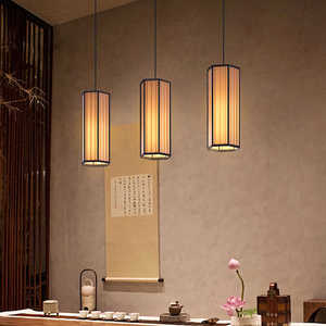 Lampes suspendues de style japonais, rectangulaires, base d'ampoule E27, pour salle de thé, restaurant, comptoir de bar, luminaires - Product Image 1