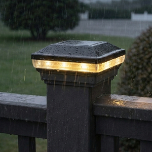 Tapa de poste negra de vinilo para valla, plástico, para paisajismo, eléctrica, LED 12V, IP44, impermeable, bajo voltaje, certificada CE - Product Image 2