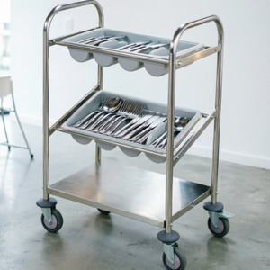 Carrito de Servicio de Acero Inoxidable Directo de Fábrica, Carro de Cocina Comercial con Ruedas, Equipo de Catering para Hoteles y Restaurantes, Transporte de Alimentos - Product Image 1