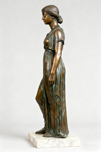 特注サイズ等身大伝統鋳造ブロンズ少女像 屋外装飾用 - Product Image 4