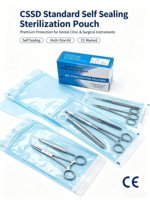 Sachets de Stérilisation Auto-Scellants Certifiés CE en Gros, 200 pièces/boîte, Sacs Médicaux Jetables pour Autoclave, Fourniture en Vrac Direct Usine, OEM