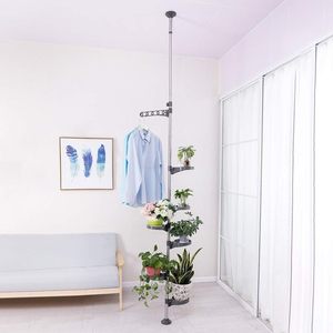 室内植物架花盆展示架可扩展拉力杆浴室转角储物架 - Product Image 3