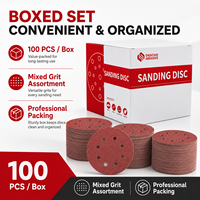 Crochets auto-agrippants 5 pouces 8 trous 100 pièces Oxyde d'aluminium 40 # -2000 #   Disques de ponçage haute performance longue durée, lot de papier abrasif OEM pour ponceuse orbitale