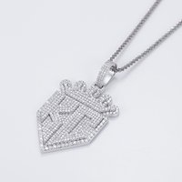 Bijoux Hip Hop en diamant de laboratoire, pendentif pour homme en or 9 carats, style Iced Out, pour collier