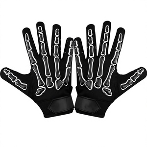 Gants de football américain légers et anti-transpiration pour jeunes, avec design squelette injecté pour wide receiver et crochet en silicone respirant - Product Image 1