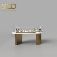 Vitrine de comptoir pour bijouterie de luxe sur mesure avec éclairage LED, étagères en verre trempé, rangement pour magasin de détail