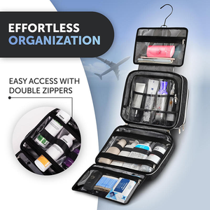 Sac de toilette suspendu imperméable à 19 compartiments, organiseur de maquillage de voyage, trousse de toilette portable pour femmes - Product Image 2