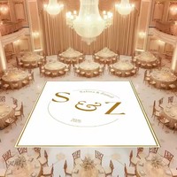Revêtement de sol en vinyle brillant amovible sur mesure 16*16 pieds 	   Vinyle adhésif amovible pour la décoration de la piste de danse, décoration de mariage