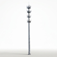 Tour de télécommunication autoportante en acier galvanisé, monopôle, pour la transmission de signal et le montage d'antennes