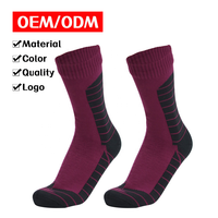 Chaussettes de randonnée respirantes, chaudes, imperméables, à 3 couches, avec logo personnalisé OEM pour hommes et femmes, pour la pêche, le camping, le cyclisme