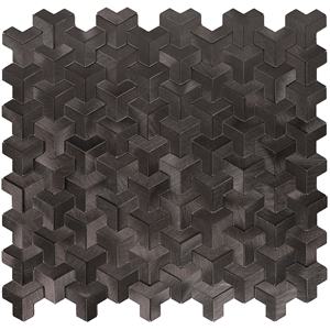 Dosseret auto-adhésif en aluminium brossé, texture 3D haute-basse, carreaux de mosaïque à coller et à décoller pour la cuisine - Product Image 1