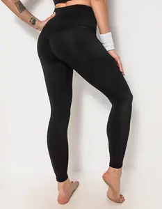 महिलाओं के उच्च कमर जेब के साथ योग पैंट पेट नियंत्रण कसरत जिम योग के लिए Legging