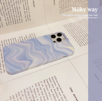 Nouvelle Coque Arrière de Téléphone Portable Antichoc en PC Motif Vague Bleue Design Luxe pour iPhone 17 15 14 16 13 12 11 Pro Max