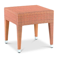 Petit carré de taille personnalisée Bistro Cafe PE osier rotin tissage patio café aluminium jardin thé Tables