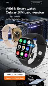 Smartwatch GPS Ingrosso Hot Sale Economico con Scheda SIM 4G 5G Display HD AMOLED Cardiofrequenzimetro <span class=keywords><strong>Pressione</strong></span> Sanguigna/Ossigeno per Asia Europa Africa - Product Image 2