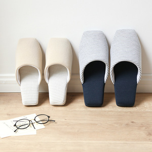<span class=keywords><strong>Chaussons</strong></span> confortables à semelle souple en tissu à rayures pour femmes et hommes, bout carré silencieux, pour <span class=keywords><strong>appartement</strong></span> et maison - Product Image 4