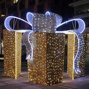 发光二极管3D主题灯礼品盒点亮圣诞装饰品照明