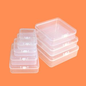 Square Transparent PP <b>Plastic</b> Storage <b>Box</b> With Lid Stackable Desktop Organizer For Jewelry Hardware Fishing Gear Accessories - Product Image 3