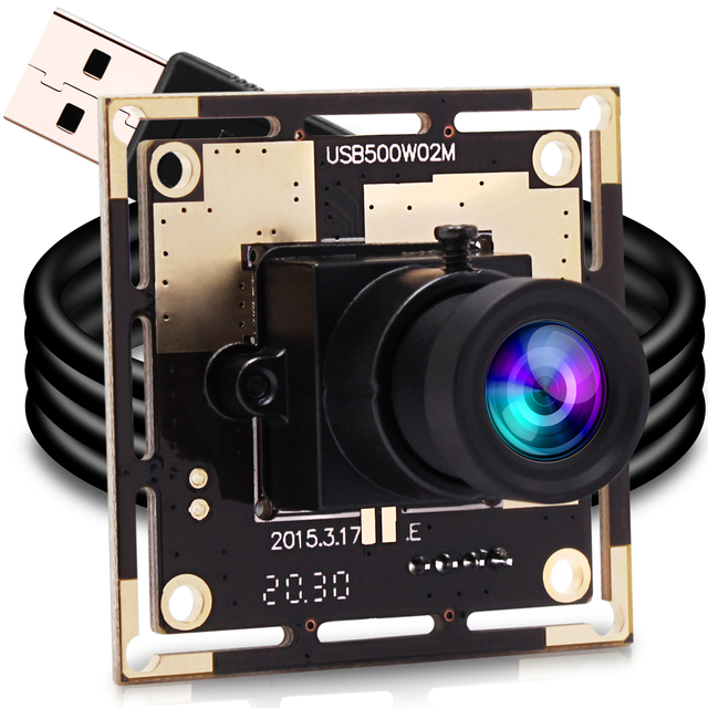 ELP 5MP High Resolution USB Camera Module OV5640 Sensor M12 Wide Angle Lens Mini Webcam Board for Android Windows Linux MAC
