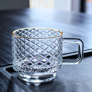 Vente en gros de tasses à café en verre résistantes à la chaleur pour la maison, tasses à thé, à espresso, à latte <span class=keywords><strong>avec</strong></span> <span class=keywords><strong>soucoupe</strong></span> - Product Image 5