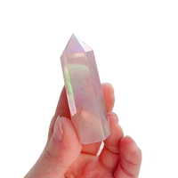Pilier en pierre naturelle guérison Reiki, tour de cristal énergie ange Aura clair Rose Quartz pointe de cristal baguette