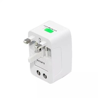 Adaptor Perjalanan Plastik ABS Putih Laris Manis dengan Port DC, Mendukung Pencetakan Logo, Tegangan Universal 110V-220V, Garansi 1 Tahun
