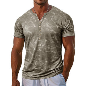 Henry T-<span class=keywords><strong>shirt</strong></span> d'été pour hommes rétro décontracté transfrontalier Style européen américain à manches courtes coupe ample solide pour <span class=keywords><strong>Amazon</strong></span> Hot New - Product Image 4