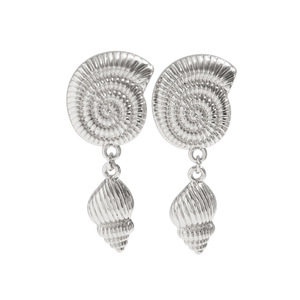Boucles d'oreilles pendantes tendance style bohème pour femme, motif étoile de mer et méduse, imitation perle, franges en cristal, alliage, pour soirée - Product Image 6